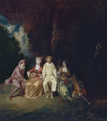 Watteau, Jean Antoine - Glücklicher Pierrot