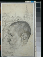 Grigorjew, Boris Dmitriewitsch - Porträt von Alexander Kerenski (1881-1970)