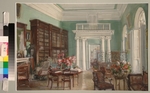 Sredin, Alexander Valentinowitsch - Interieur der Bibliothek im Golizyns Anwesen Nikolo-Urjupino