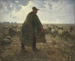 Millet, Jean-François - Hirt weidet seine Herde