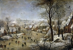 Brueghel, Pieter, der Jüngere - Winterlandschaft mit einer Vogelfalle