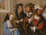 Leyden, Lucas, van - Potiphars Frau zeigt ihrem Mann das Gewand des Josef