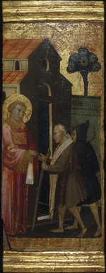 Lorenzo di Niccolò - Heiliger Laurentius verteilt Almosen an die Armen. Szenen aus dem Leben des heiligen Laurentius. Predella