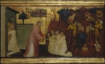 Lorenzo di Niccolò - Heiliger Laurentius befreit die Seelen aus dem Fegefeuer. Szenen aus dem Leben des heiligen Laurentius. Predella