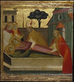 Lorenzo di Niccolò - Die Bestattung des heiligen Laurentius neben dem heiligen Stephanus. Szenen aus dem Leben des heiligen Laurentius. Predella