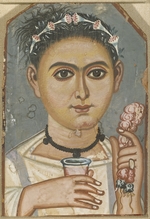 Fajumporträt, Mumienporträt von Fayyum - Knabe mit Blumenkranz in seinem Haar
