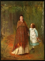 Kramskoi, Iwan Nikolajewitsch - Im Park. Porträt der Frau und Tochter des Künstlers