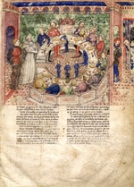Unbekannter Meister - Die Ritter der Tafelrunde (Miniatur aus La Quête du Saint Graal et la Mort d'Arthus)