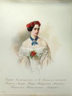 Hau (Gau), Wladimir (Woldemar) Iwanowitsch - Porträt von Natalia Puschkina-Lanskaja (aus dem Album des Garde-Kavallerie-Regiments)
