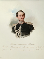 Hau (Gau), Wladimir (Woldemar) Iwanowitsch - Porträt von Nikolai Alexejewitsch Graf Orlow (1827-1885) (aus dem Album des Garde-Kavallerie-Regiments)