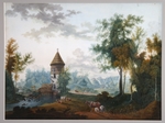 Schtschedrin, Semjon Fjodorowitsch - Mühle und Pil-Turm im Schloßpark von Pawlowsk