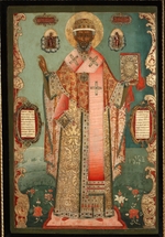 Russische Ikone - Heiliger Nikolaus von Saraisk
