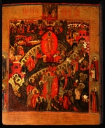 Russische Ikone - Höllenfahrt Christi, mit ausgewählten Heiligen