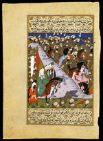 Türkischer Master - Prophet Mohammed und die Armee der Muslime bei der Schlacht von Uhud (Miniatur aus Siyer-i Nebi - Das Leben des Propheten)