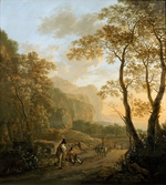 Both, Jan Dirksz - Landschaft mit rastenden Reisenden und Ochsenkarren