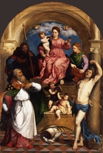 Bordone, Paris - Thronende Madonna mit Kind und Heiligen