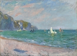 Monet, Claude - Bateaux devant les falaises de Pourville