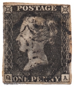 Philatelie - One Penny Black, die erste Briefmarke der Welt