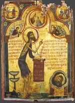 Byzantinische Ikone - Der Heilige Johannes der Vorläufer mit Vita