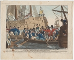 Campe, August Friedrich Andreas - Napoleon Bonaparte wird als Gefangener der Engländer, vom Bellerophon auf den Northumberland gebracht am 8. August 1815