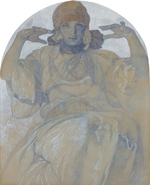 Mucha, Alfons Marie - Porträt von Jaroslava, Tochter des Künstlers 