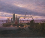 Friedrich, Caspar David - Schiffe im Hafen am Abend (Nach Sonnenuntergang)