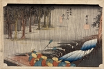 Hiroshige, Utagawa - Tsuchiyama - Frühlingsregen (aus der 53 Stationen des Tokaido)