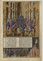 Unbekannter Künstler - Papst Urban II. auf dem Konzil in Clermont 1095. Miniatur aus Livre des Passages d'Outre-mer