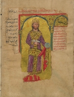Byzantinischer Meister - Alexander der Große im Gewand des byzantinischen Kaisers (Miniatur aus dem Alexanderroman)