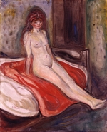 Munch, Edvard - Sitzender Akt auf dem Bett