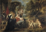 Rubens, Pieter Paul - Ruhe auf der Flucht nach Ägypten, mit Heiligen
