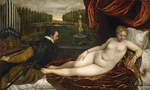 Tizian - Venus mit Orgelspieler und Hund