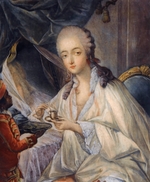 Gautier Dagoty, Jean-Baptiste André - Jeanne Bécu, comtesse Du Barry (1743-1793) bei einer Tasse Kaffee