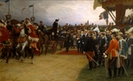 Dawant, Albert Pierre - Truppenschau von Bétheny in Anwesenheit von Zar Nikolaus II. und des französischen Staatspräsidenten Loubet am 19. September 190