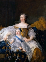 Belle, Alexis Simon - Porträt von Maria Leszczynska mit dem Dauphin Louis Ferdinand