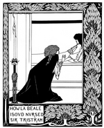 Beardsley, Aubrey - How La Beale Isoud Nursed Sir Tristram. Illustration für das Buch Le Morte Darthur von Sir Thomas Malory