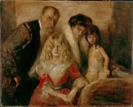 Lenbach, Franz, von - Familienporträt mit Frau und Töchtern