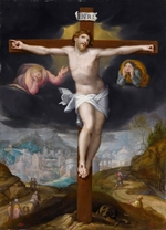 Mostaert, Gillis - Christus am Kreuz mit zwei Engeln