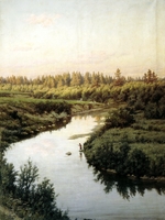 Brüllow (Briullow), Pawel Alexandrowitsch - Landschaft mit dem Fluss