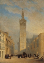 Domínguez Bécquer, José - Die Giralda von Calle Placentines aus gesehen