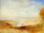 Turner, Joseph Mallord William - Landschaft mit Fluss und einer Bucht in der Ferne