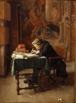 Meissonier, Ernest Jean Louis - Junger Mann beim Schreiben