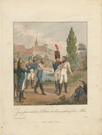 Geissler, Christian Gottfried Heinrich - Zwei französische Soldaten duellieren sich auf der Allee