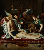 Allori, Alessandro - Leib Christi, von zwei Engeln gesalbt