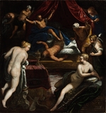 Tintoretto, Jacopo - Herkules stößt den Faun aus dem Bett der Omphale