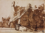 Rembrandt van Rhijn - Bauernhaus im Sonnenlicht
