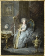 Leclercq, Charles Emmanuel Joseph - Porträt von Élisabeth Philippine Marie Hélène de Bourbon (1764-1794), die Harfe spielend