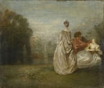 Watteau, Jean Antoine - Die zwei Cousins (Les Deux Cousines)