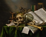 Collier, Edwaert - Vanitas. Stilleben mit Büchern, Handschriften und einem Schädel