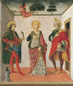 Botticini, Francesco - Heilige Cäcilia zwischen Heiligen Valerian und Tiburtius mit einer Stifterin